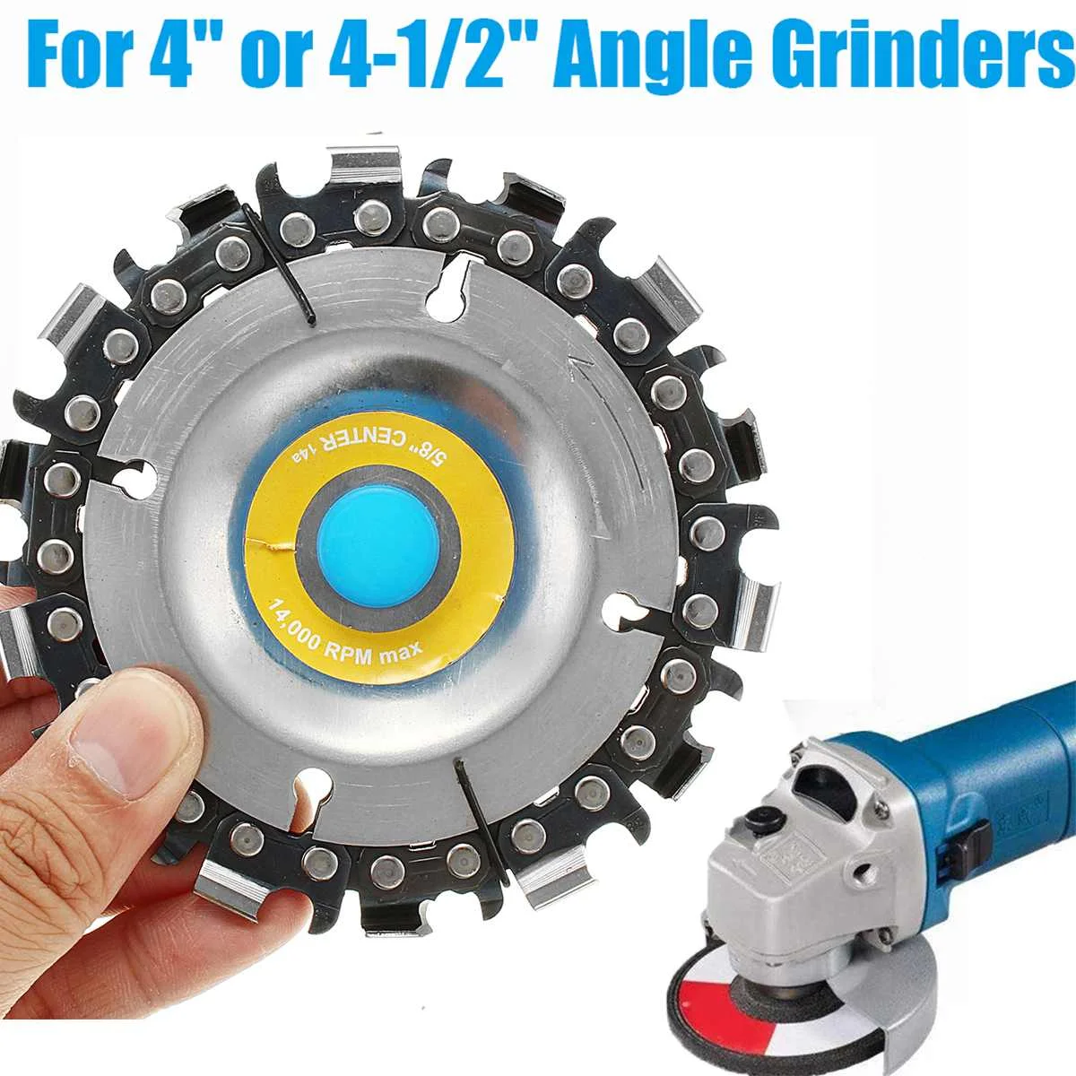 4 Inch 14 Teeth Grinder Chain Disc Cutting Disc 16mm Arbor Woodworking