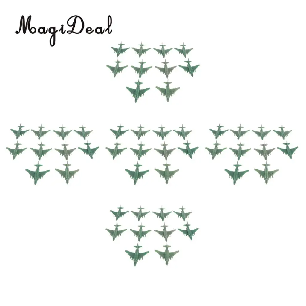 

50pcs Realistically Plastic Army Base Set Sand Scene Mdel Kits Toy Soldier Army Men Accessories- Fighter Aeroplane