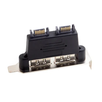 

10pcs/lot Cablecc Dual Port SATA 7pin to Esata 7Pin Adapter Male to Male with Low Profile PCI-E Bracket