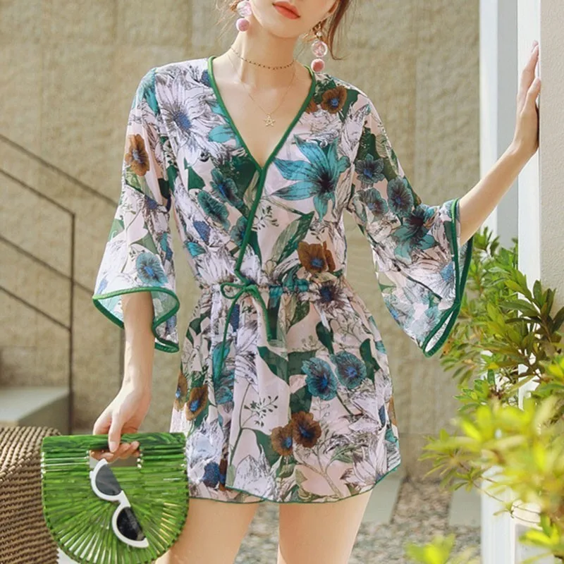 

Female Swimsuit Three-piece Sexy Bikini Cover Beach Dress Blouse Spa Swimsuit Split-Body women Skirt Swimwear