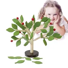 Деревянный Собранный дерево Монтессори модель растений строительные блоки Дети Раннее развитие развивающая игрушка
