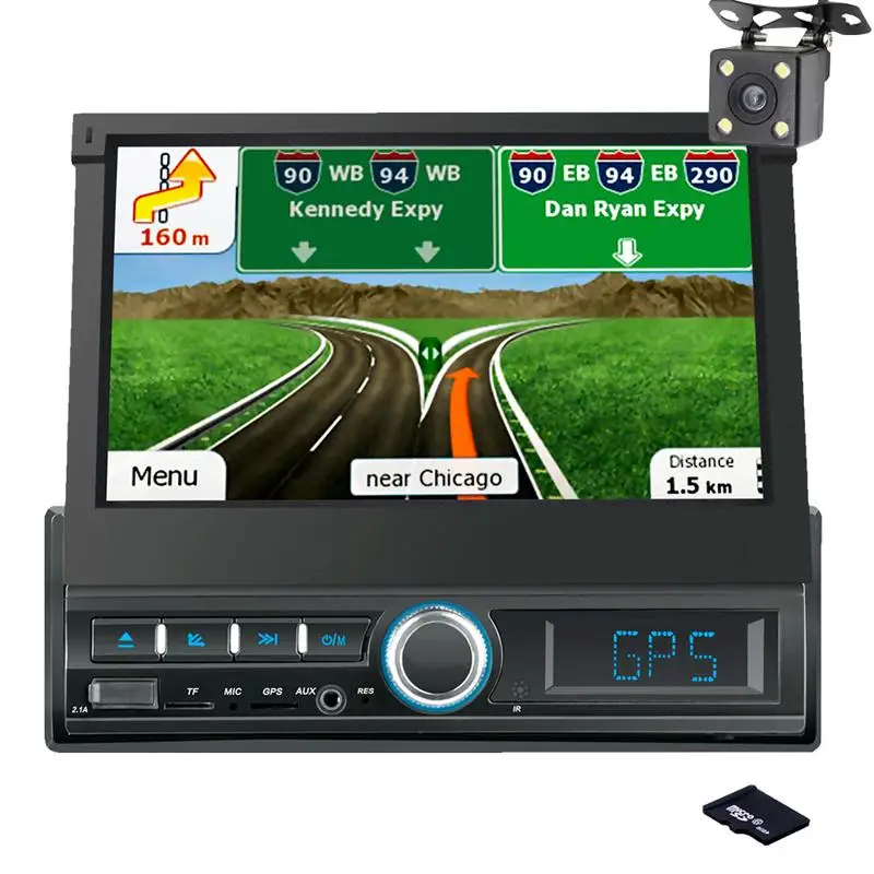 

Car MP5 Player Bluetooth Handsfree HD Digital 7 inch GPS Navigatie Retractable Car Touch Screen Stereo Audio Car MP5 Player