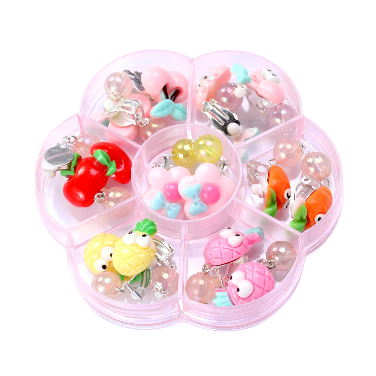 

7 Pairs Funny Acrylic Earring Decor Ear drop Sets Makeup Ear drop Decor Ear Clip for Girl Kid Child (Mixed Fruit Pattern)