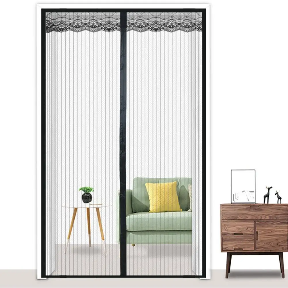 

Magnetic Fly Screen Door Heavy Duty Bug Mesh Curtain with Powerful Magnets and Full Frame Tape Insect Protection Door 90 * 210cm