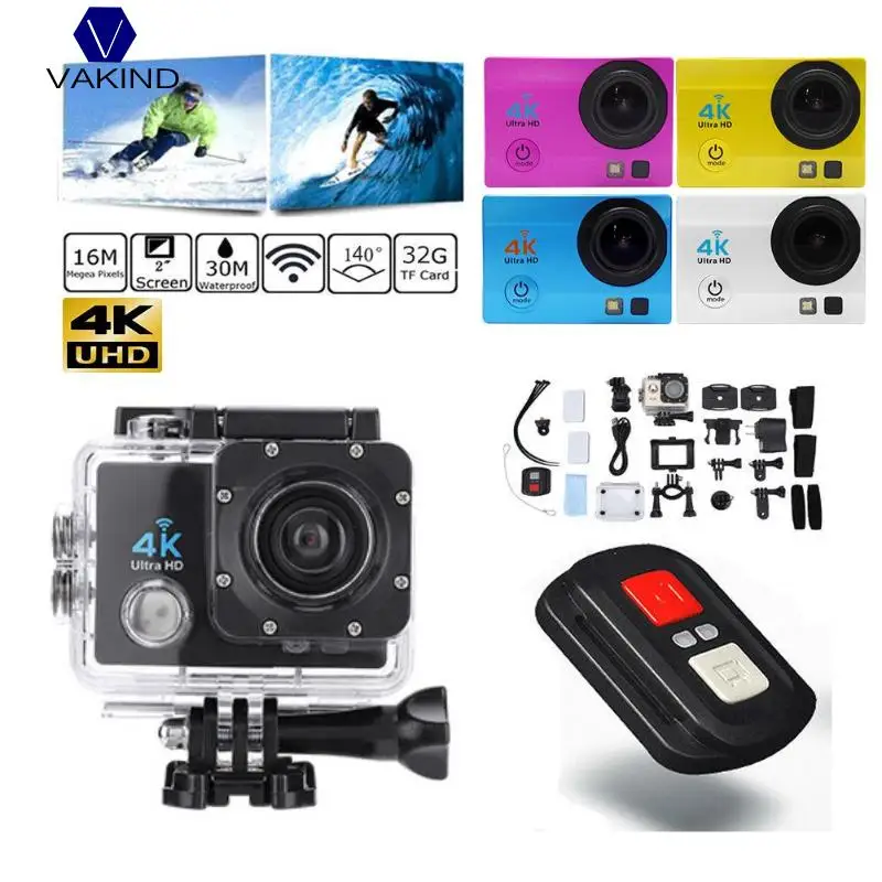 

2.0 inch WiFi 1080P USB2.0 4K Ultra HD Action Camera 30m Waterproof 140 Degree Lens Sport DVR DV Camcorder