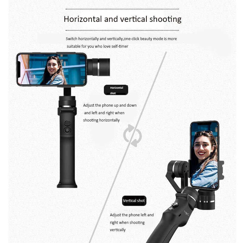 

Eyemind 3-Axis Smartphone Handheld Gimbal Stabilizer for iPhone Selfie Stick for Action Camera Anti-Shake Outdoor Stabilizer