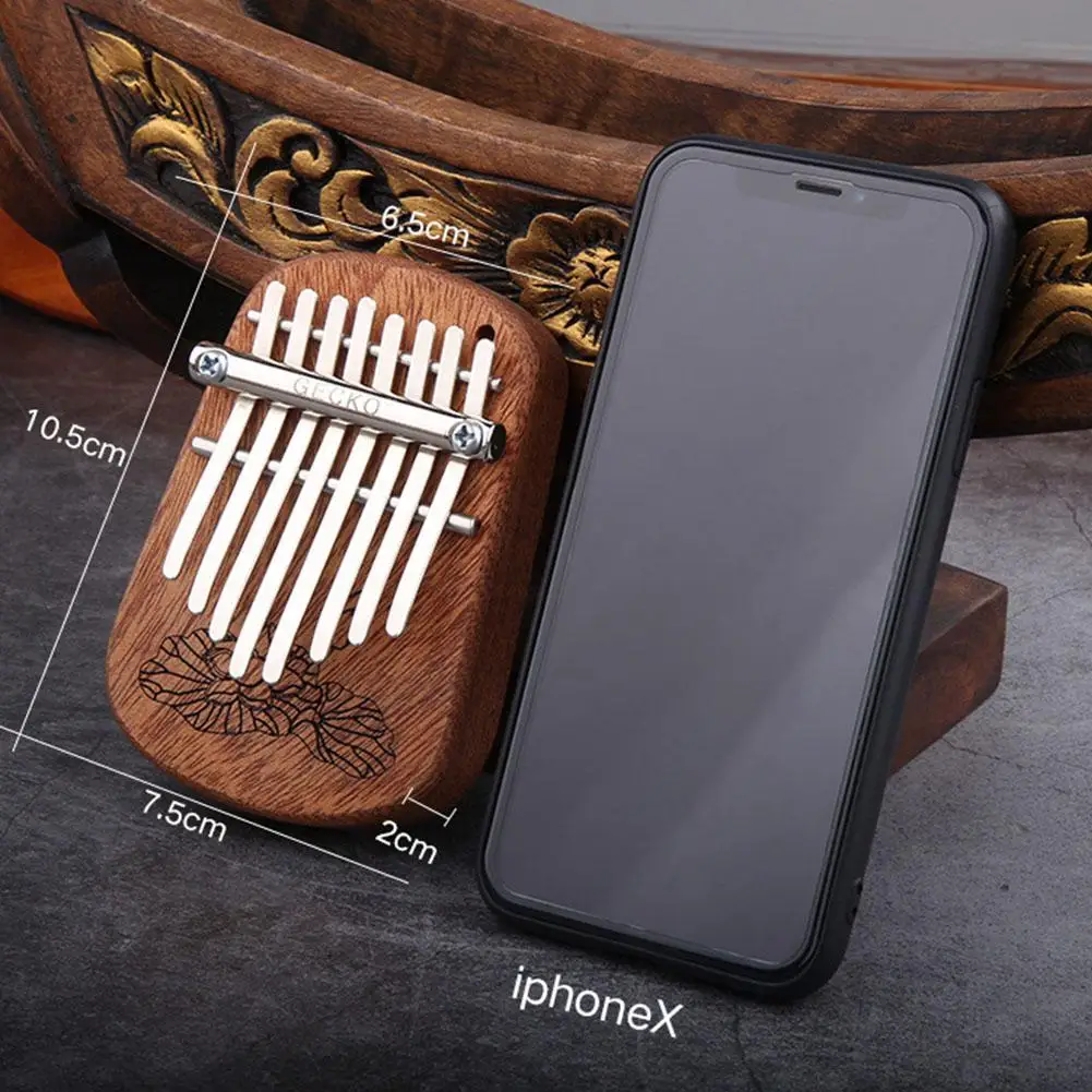 Мини калимба GECKO 8 клавиш африканская дерево красное пальцевое пианино