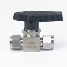 304 Компрессионный фитинг из нержавеющей стали, запорный шаровой клапан 915 PSI Q91SA PN 6,4, пригодный для 3/8 дюймов O/D трубки