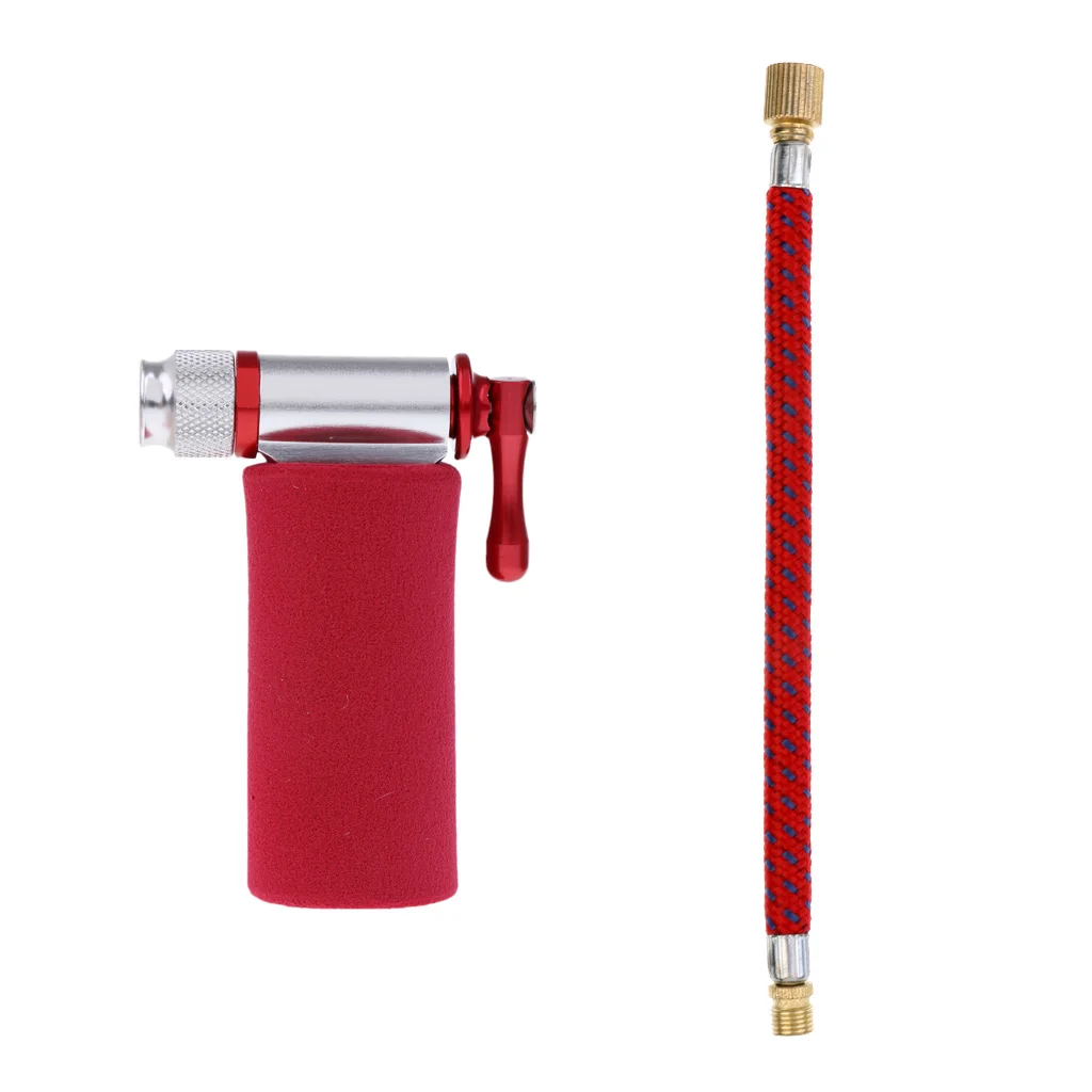 

16.5cm Pump Extension Hose + CO2 Pump Bike Tyre Tube Inflator Presta Shrader Co2 Mini Bike Pump Bicycle Tire Inflator Cartridge