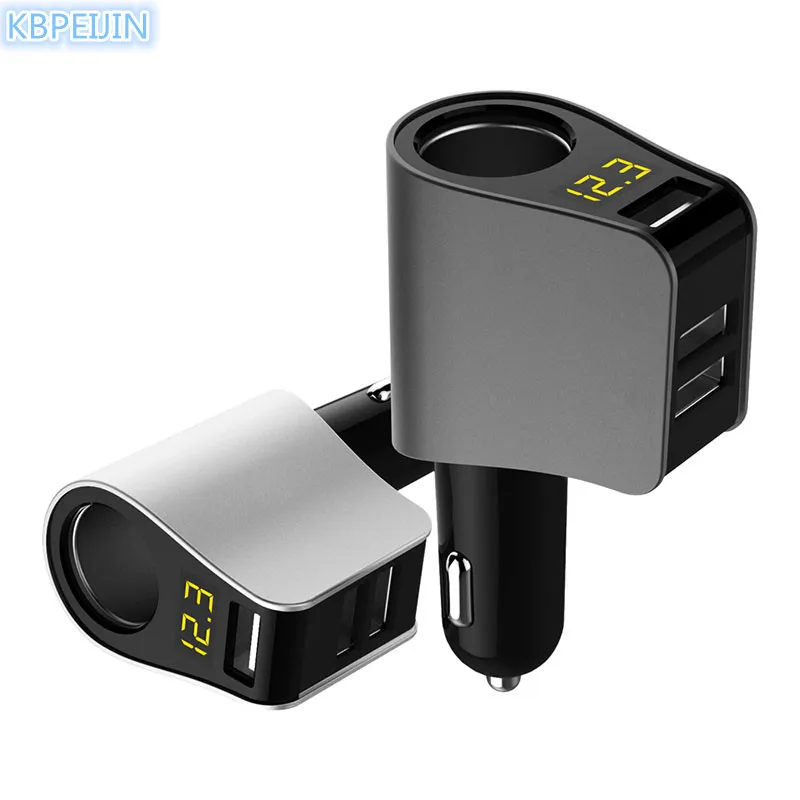 

USB Car Charger Car styling Power Connector LED Voltage detection for SsangYong actyon korando kyron rexton 2 rodius accessories