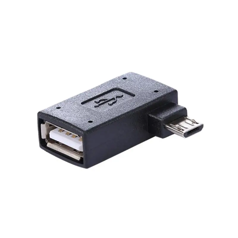 

90 Degree USB 2.0 OTG Host Adapter Connector Converter with Micro USB Power for USB keyboard disk Mobile Phone Tablet