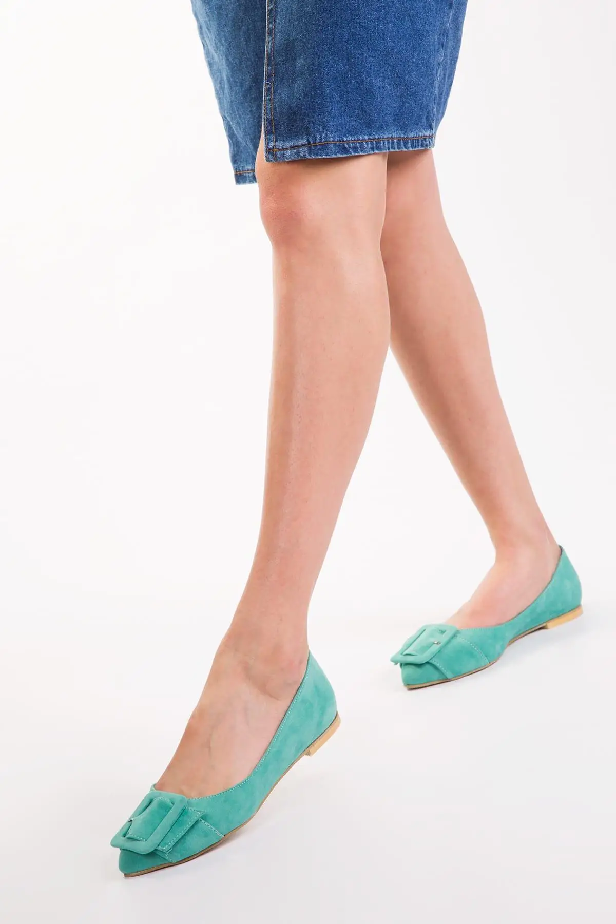 

Soho Turquoise Suede Women Ballerina 12910
