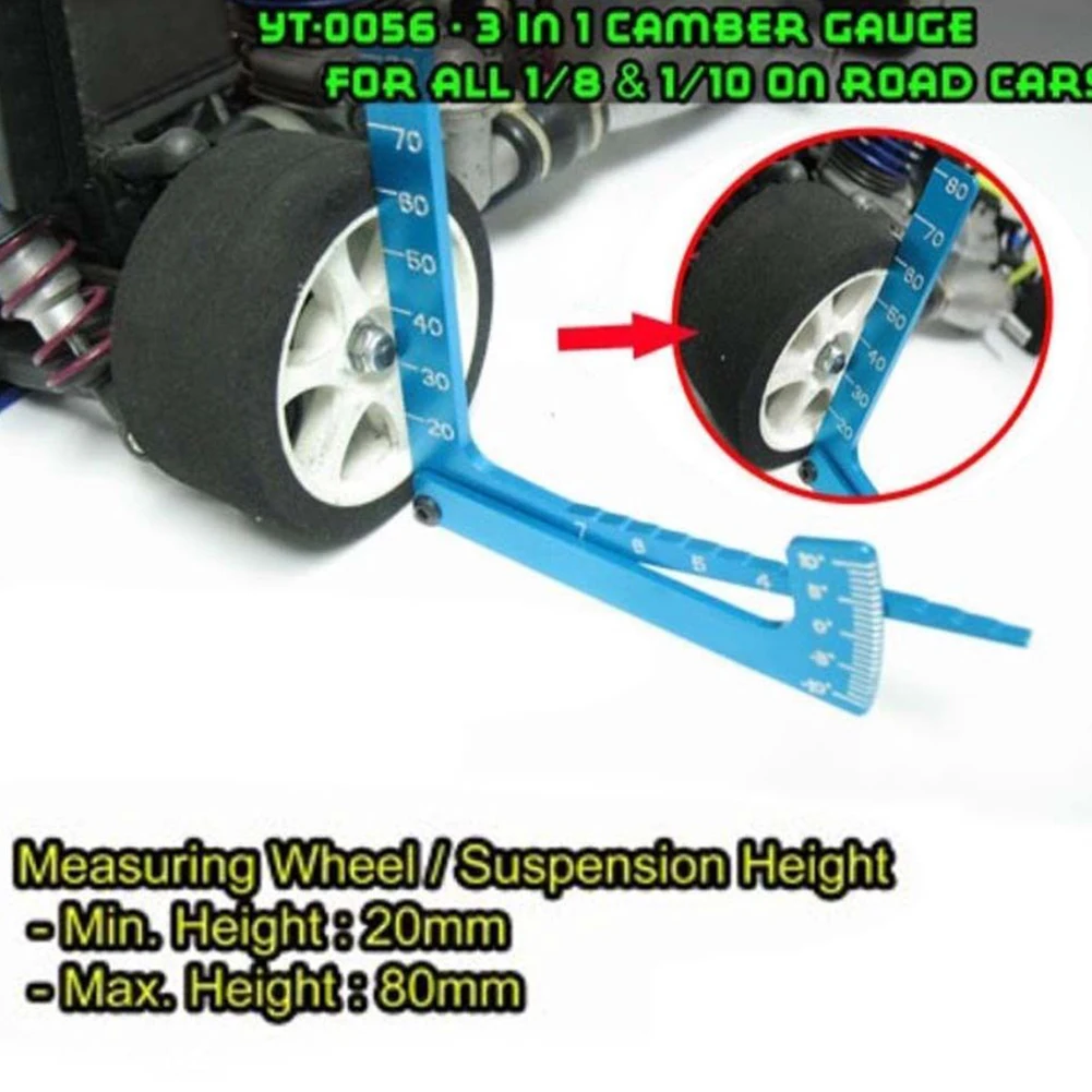 RC 1/8 1/10 Car Set Up Tool chassis Suspension Wheel Camber Ride Height Guage