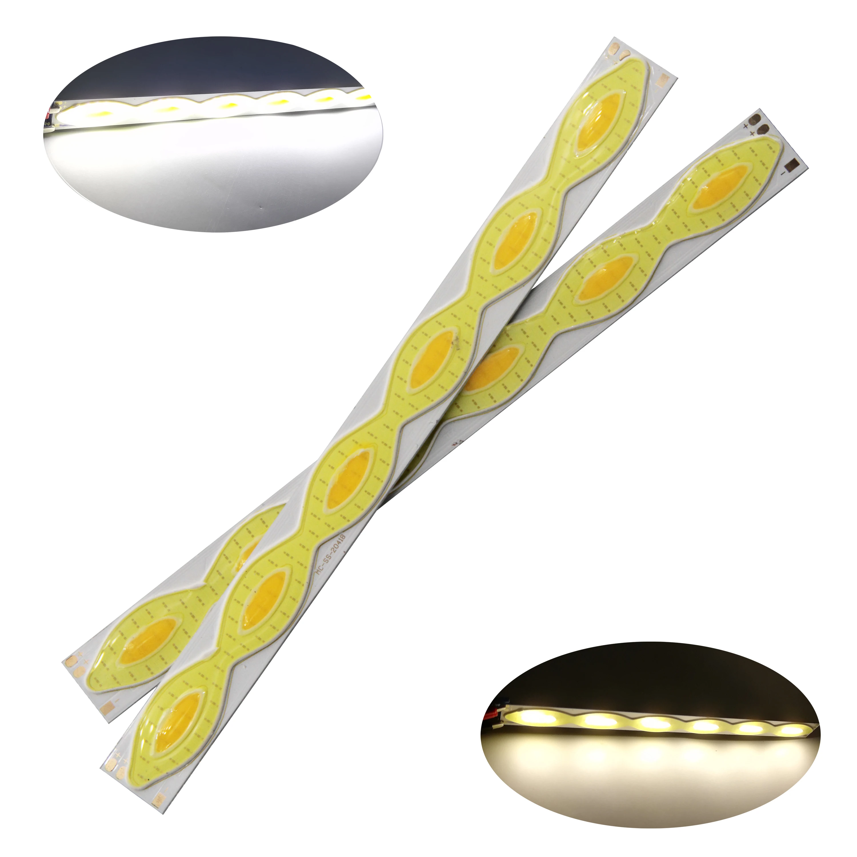 204 мм 18 12 В led cob чип полоса источник света двойной цвет желтый холодный белый лампа