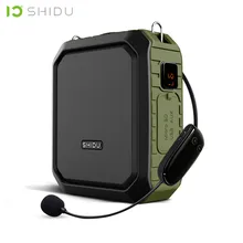 SHIDU 18W Portable Wireless Bluetooth Speaker Waterproof Voice Amplifier With UHF Microphone For Teacher Support AUX TF USB Disk shidu ultra wireless portable uhf mini audio speaker usb lautsprecher voice amplifier for teachers tourrist yoga instructor s615