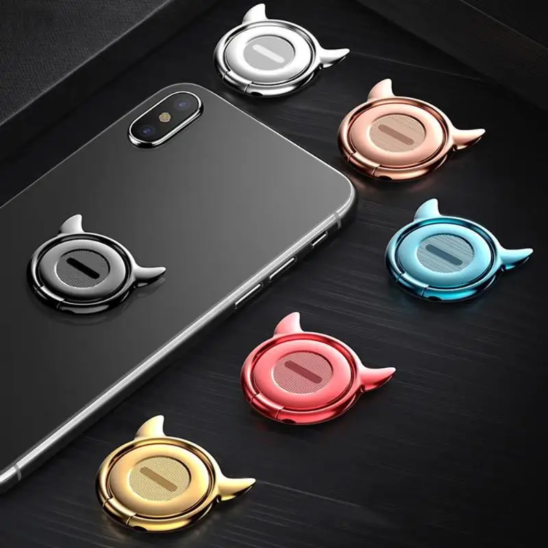 Zinc Alloy Devil Key Ring Phone Holder Bracket 360 Degree Rotary Phone Back Mount Ring Support Stand for iPhone Samsung Zinc Alloy Devil Key Ring Phone Holder Bracket 360 Degree Rotary Phone Back Mount Ring Support Stand for iPhone Samsung