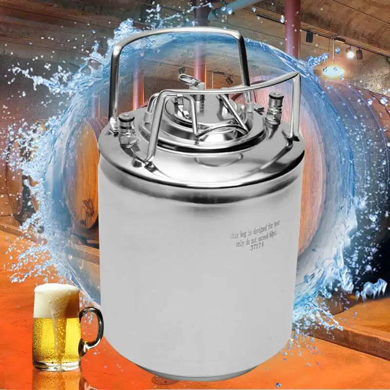 

10L Premium Stainless Steel Homebrew Growler Home Brewing Making Bar ToolMini Keg Beer Growler Leak Proof Top Lid Beer Bottle