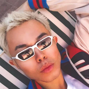 

XojoX Small Sunglasses Women Men Fashion Vintage Rectangle Sun glasses Brand Design Ladies Black Red Glasses UV400 Goggles