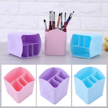 

1pc Four Rooms Nail Art Tools Storage Box Container Case Cosmetic Organizer Plastic Makeup Brushes Pen Cabinet Eiffel Tower