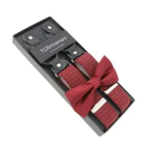 3,5 см ширина, новинка, жаккардовые лямки с печатным рисунком, галстук-бабочка, набор для мужчин, 6 пуговиц, подтяжки, винтажные для брюк, мужские подтяжки для мужчин