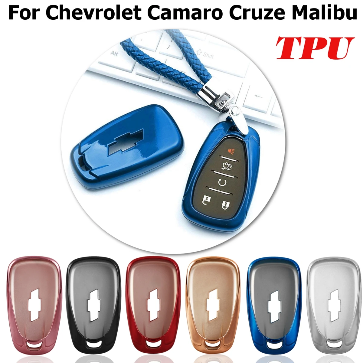

For chevrolet for cruze spark camaro Volt Bolt Trax Malibu 2016 2017 2018 TPU Car Key Covers Case Fob Shell styling Accessorie