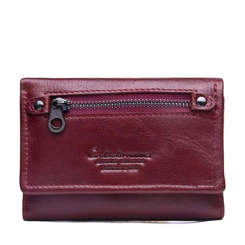 

New Product Fashion Leisure Time Luxury brand Genuine Leather Wallet Position Three Discount Layer Cowhide Short Fund Ma'am Best