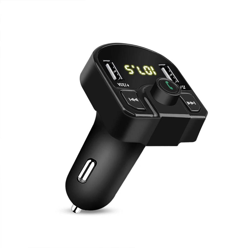 

KEBIDU Hot Universal Dual USB Car Bluetooth Charger FM Transmitter ABS+PC HandFree MP3 Player With Charger Voltage LED Display