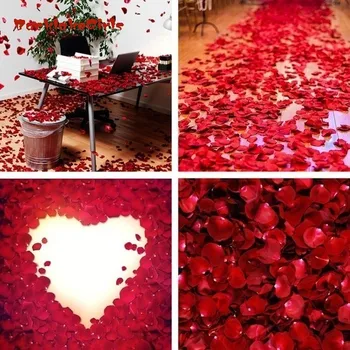 

1000pcs Red Colors Silk Flower Rose Petals Festival Wedding Party Valentine's Day Decorations