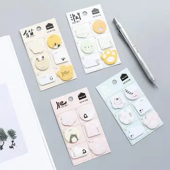 

4pcs Simple Cat Mark mm2 Sticky Notes Notepaper Creative School For Children Bookmark