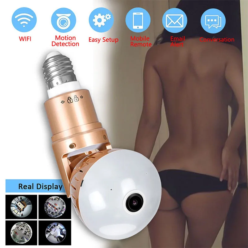 

EastVita 1080P HD Wifi IP Camera Panoramic Camera 360 Two Way Audio Camera Bulb Light E27 IR-cut Mini Night Vision Camera CCTV