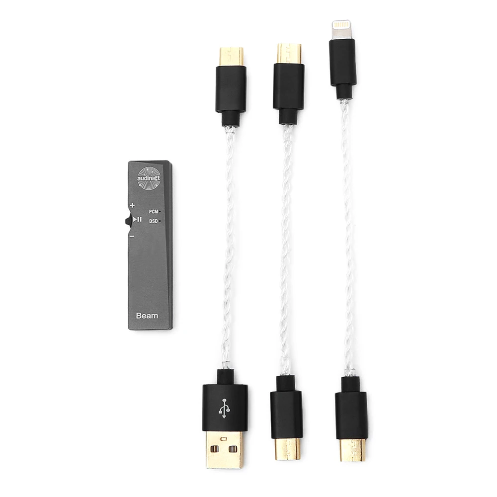 Audirect Beam ES9118 Portable Mini HIFI USB OTG DAC AMP Headphone Amplifier for Android PC Come with 3 Adapter cables