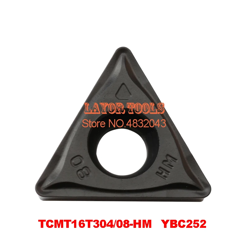 

(10 шт./лот) TCMT16T304-HM YBC252/TCMT16T308-HM YBC252 карбидная Поворотная вставка из цементированного карбида, CVD отрицательная вставка