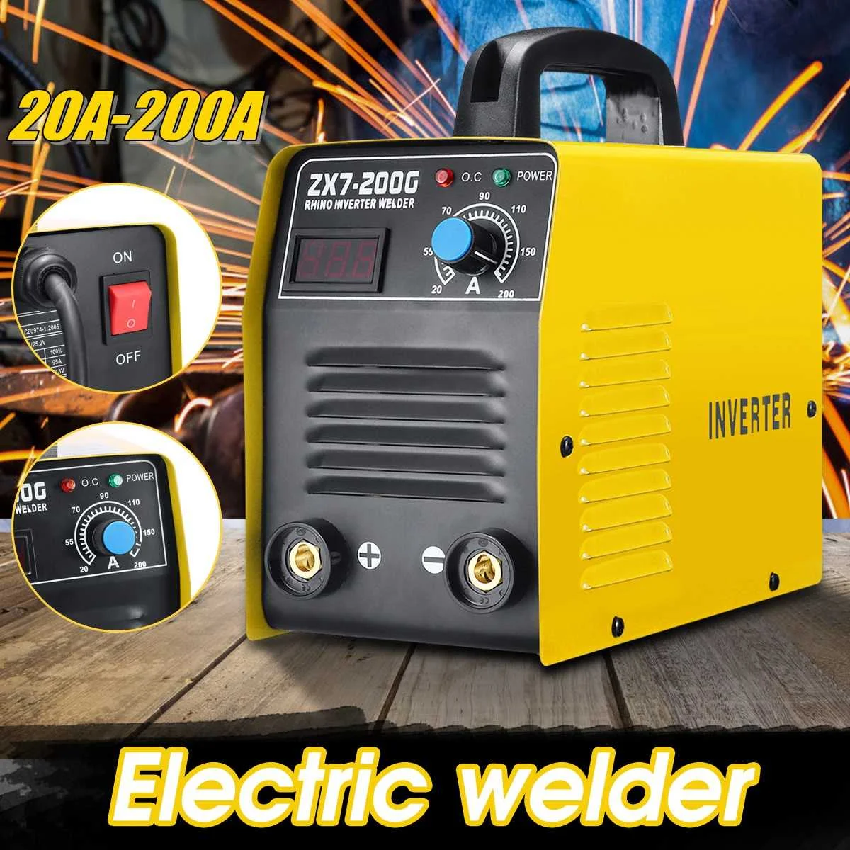 

New 220V 20-200A 25KVA Handheld Mini MMA IGBT Inverter Mini Electric IGBT MMA ARC ZX7 7Welding Welder-Machine Tool