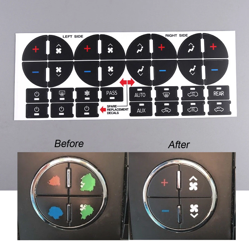 

PVC Decal Car Sticker AC Dash Button Easy For Chevy GMC Chevrolet PVC Universal Repair Kit Styling Replacement Vehicle #0129