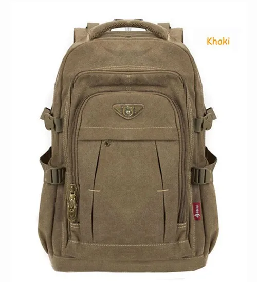 Men's Military Canvas Backpack Zipper Rucksacks Laptop Travel Shoulder Mochila Notebook Schoolbags Vintage College School Bags