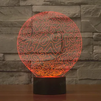 

7 colors changing touch LED Lamp advertising creative gifts lights night light Circle digital 3D lights 3D lights