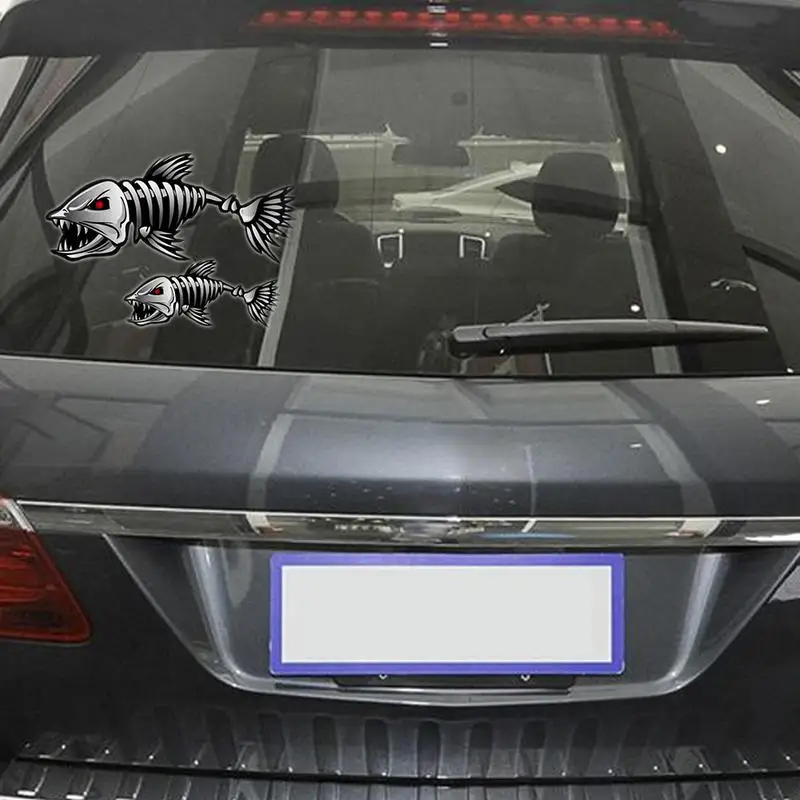 3D автомобильные аксессуары для стильного автомобиля Скелет Акула Стикеры и