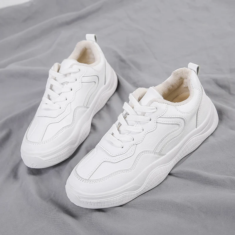 

Brand 2019 Sping Sneakers Shoes Woman Retro Warm Plush Shoes Platform Sneaker Ladies Footwear White Casual Shoes Tenis Feminino