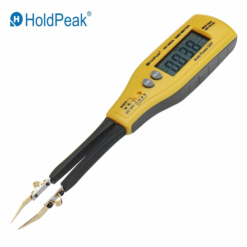 Teste de Diodo Holdpeak Multímetro Digital Smd Tester Resistência Capacitância Medidores Profissional Smt Componente Hp-990a – b c Mod. 330713