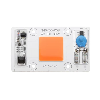 

CLAITE 50W Non-drive Thunder Protection COB LED Chip for DIY Grow Light Plant Lamp AC180-300V
