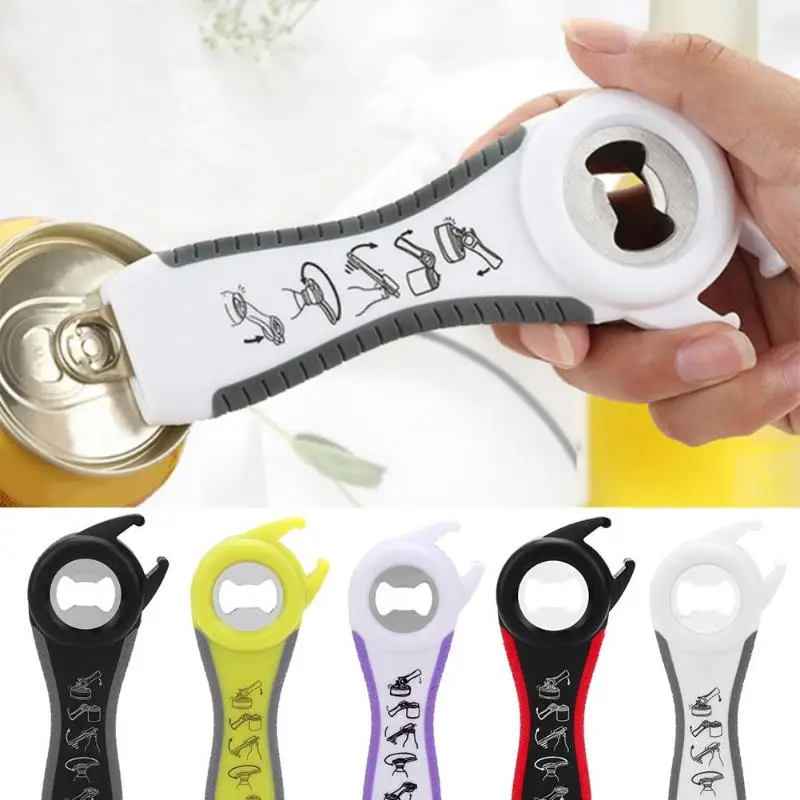 

5 in 1 Multi function Bottle Opener Stainless Steel Plastic Can jar bottle open can Opener Beer Wine Opener Kitchen Tool tools