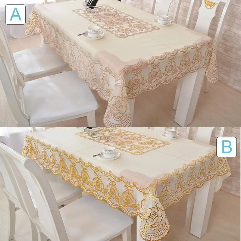 

European Style Tablecloth Waterproof PVC Home Decoration Oil Wash Free Table Protector Cloth Decorative Table Cover Ornament