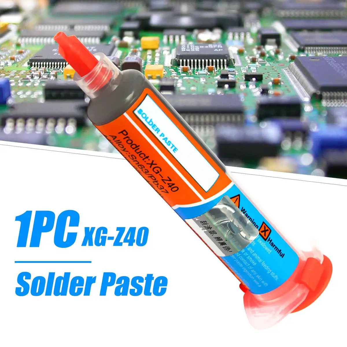 

1pc 10cc Needle Shaped Xg-z40 Solder Paste Flux Sn63/Pb37 25-45um Syringe to Mobile Phone Repair Computer Services Industry