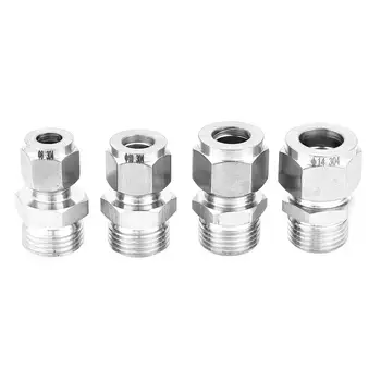 

4 Types G1/2-8 10 12 14mm Stainless Steel Compression Tube Fitting Connector Equal Straight Adapter Tube OD x NPT Male