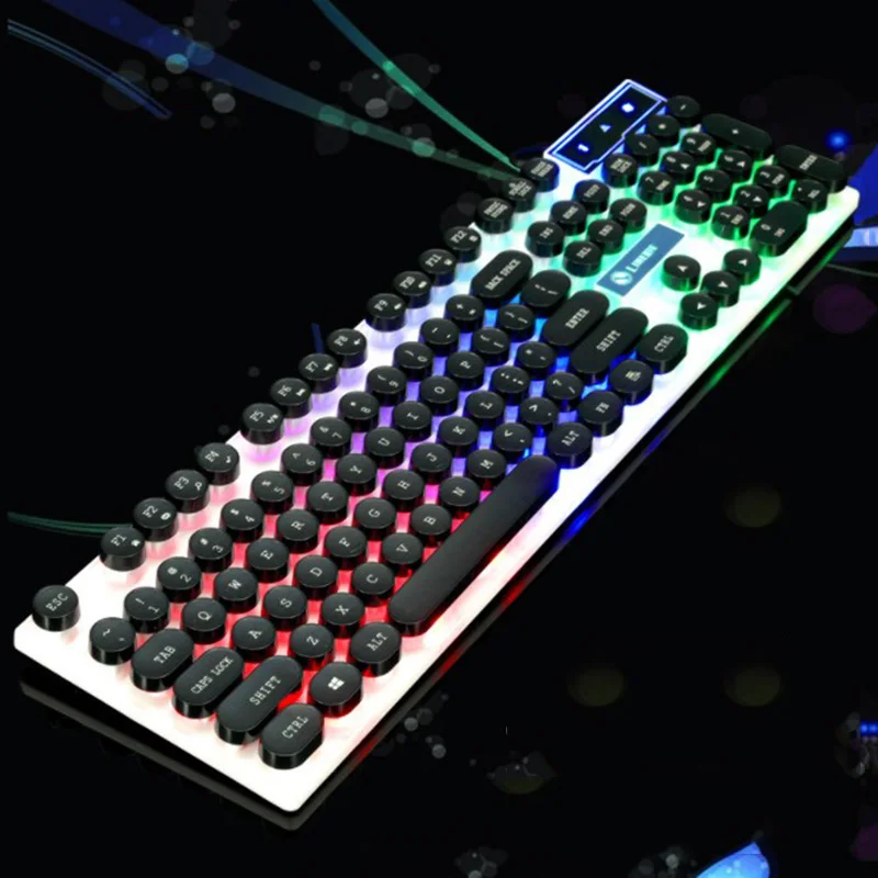 TX30 USB Backlight Punk Round Keycap Mechanical Keyboard 104 Keyin