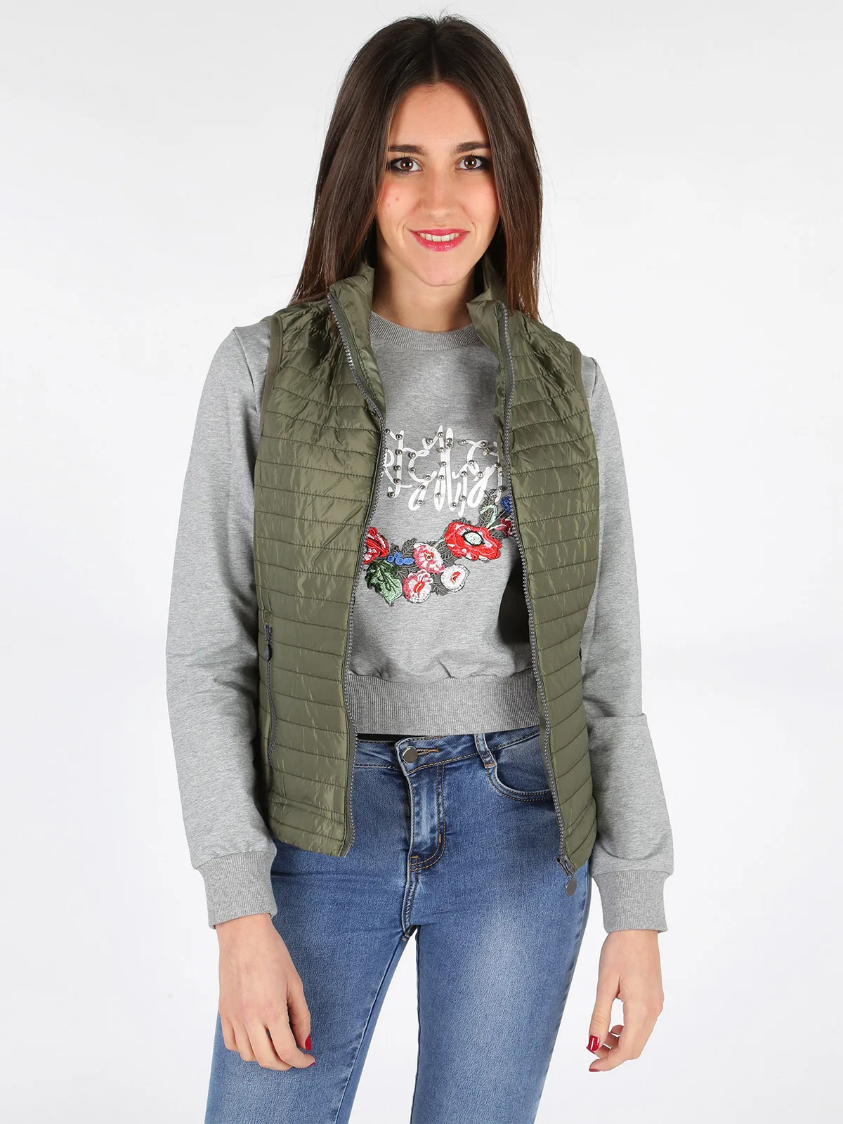 Vest sleeveless padded greenin Vests & Waistcoats from Women's