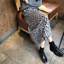 Женские сексуальные леопардовые юбки с разрезом и высокой талией ласточкин хвост женские вечерние Клубные юбки женские нижние