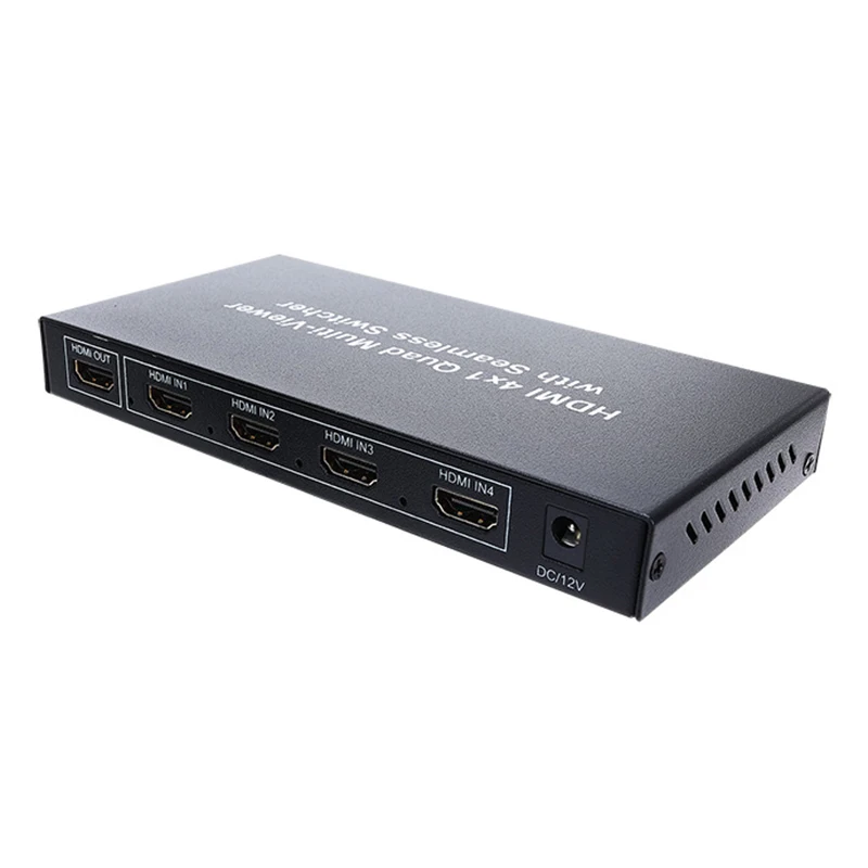Wellva hdmi splitter 4x1 HD Video Splitter audio sync 4 port hdmi switch switcher 4k Quad Splitter 4 input 1 output with remote