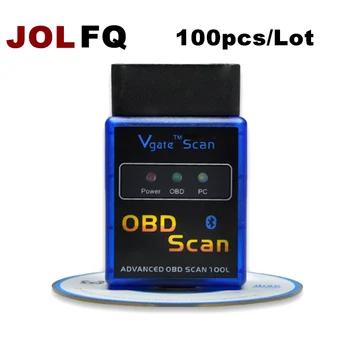 

100pcs DHL Free ship V2.1 Super MINI ELM327 Bluetooth VGATE ELM 327 HHOBD Elm 32OBD2 / OBDII for Android Torque Car Code Scanner