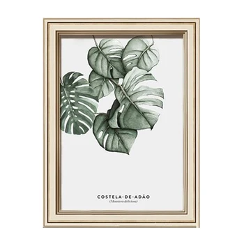 

Minimalist Nordic Leave Plant Nordic Framed Painting Canvas Wall Art Living Room Decor Wall Printed Picture Poster with Framed